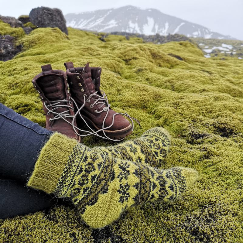 Traditional Icelandic thick wool socks - Blue